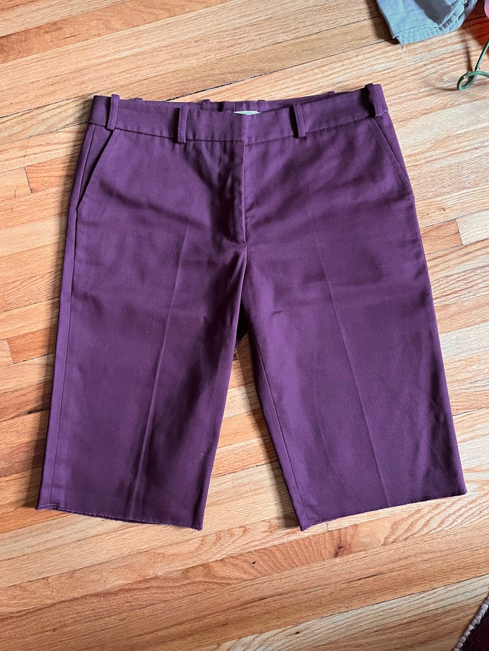 Katayone Adeli burgundy Bermuda shorts
